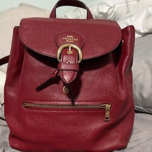 Coach Burgundy Leather Backpack